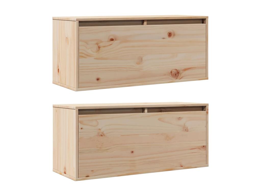 2-piece wall cabinets, 80x30x35 cm, solid pine wood