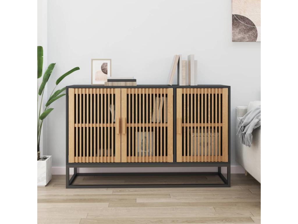 Black sideboard 105x30x65 cm engineered wood