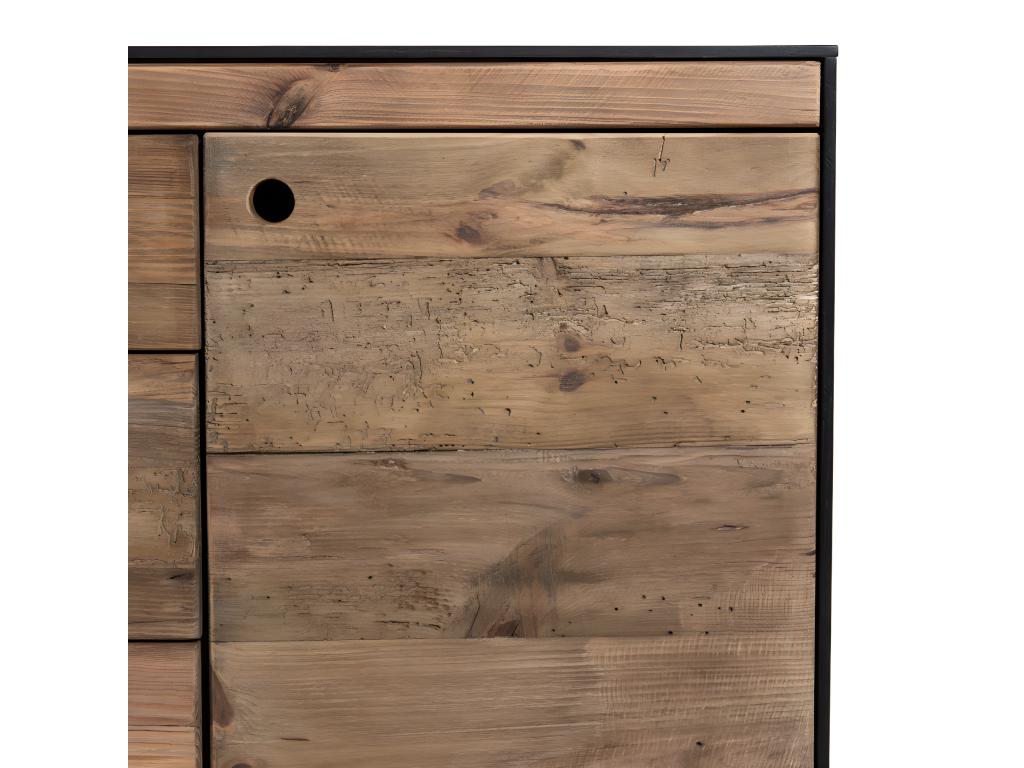 Doucezen - 2-door, 3-drawer sideboard in natural and black recycled pine