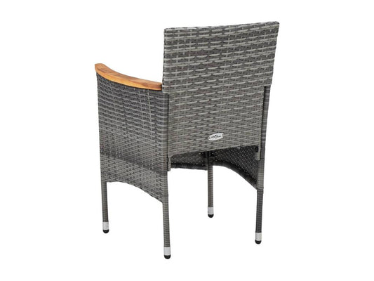 11-piece garden dining set, grey woven resin