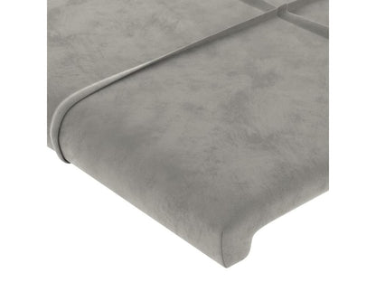 Headboard with wings, light grey, 163x23x78/88 cm, velvet