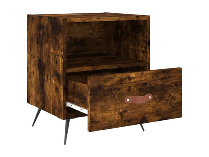 Smoked oak bedside table 40x35x47.5 engineered wood