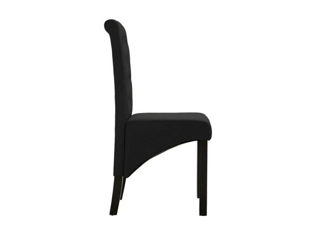 Meubiana upholstered chair in black fabric with black wooden legs - Set of 2