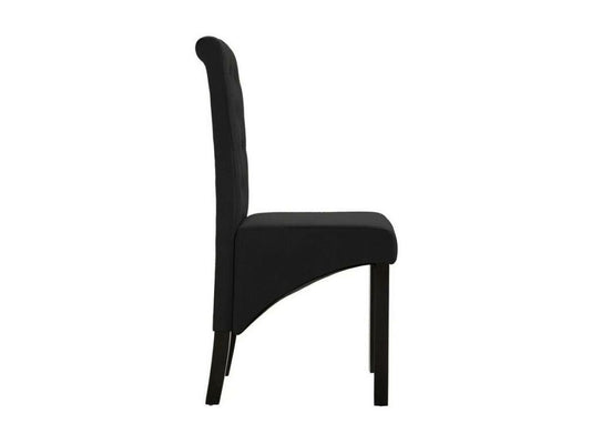 Meubiana upholstered chair in black fabric with black wooden legs - Set of 2