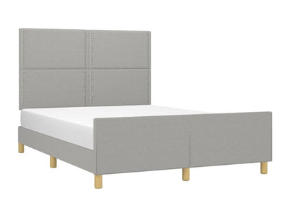 Bed frame without mattress light gray 140x190 cm fabric
