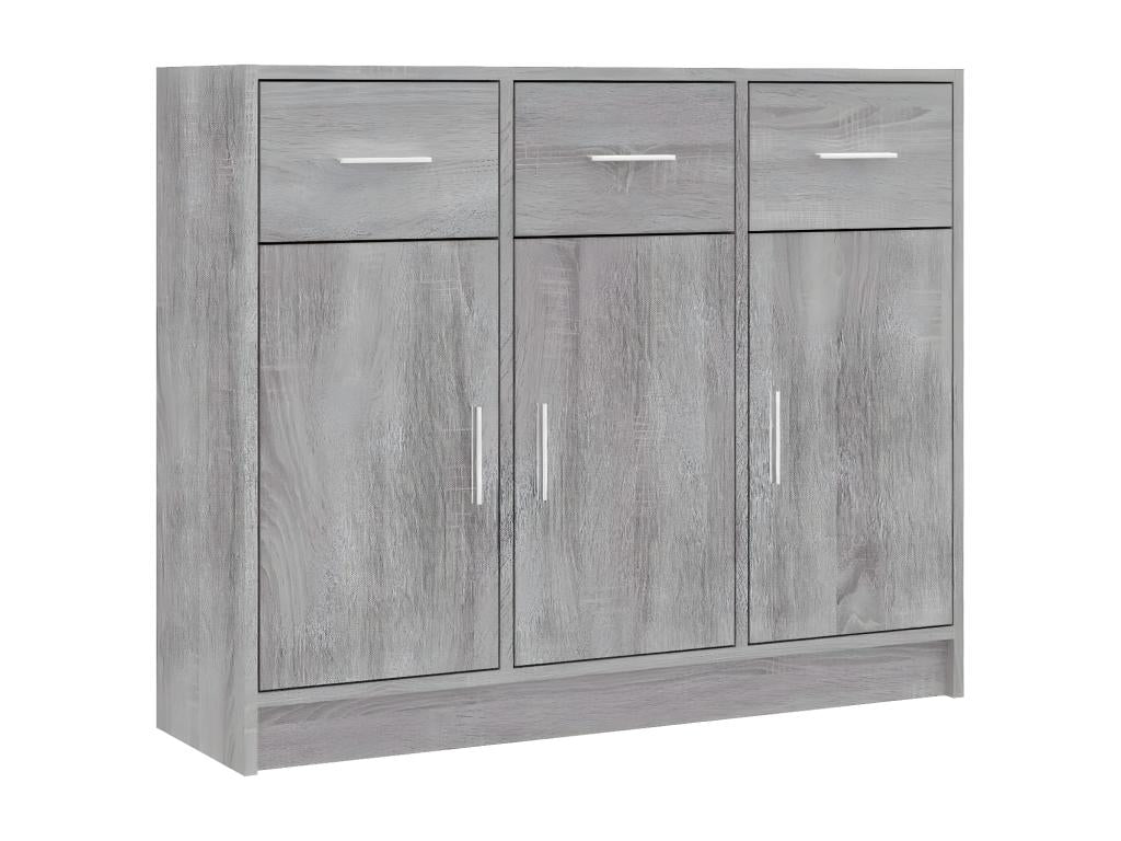 Meubiana grey sideboard 91x28x75 cm engineered wood