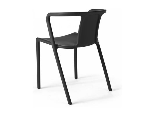 Set of 4 black plastic chairs