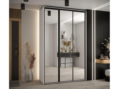 Homzora 2 Sliding Door Wardrobe 235.2/180/60 3 Doors White/White/Black