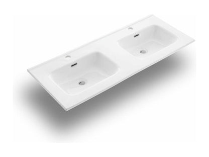Homzora 5-piece double vanity bathroom set, matte white