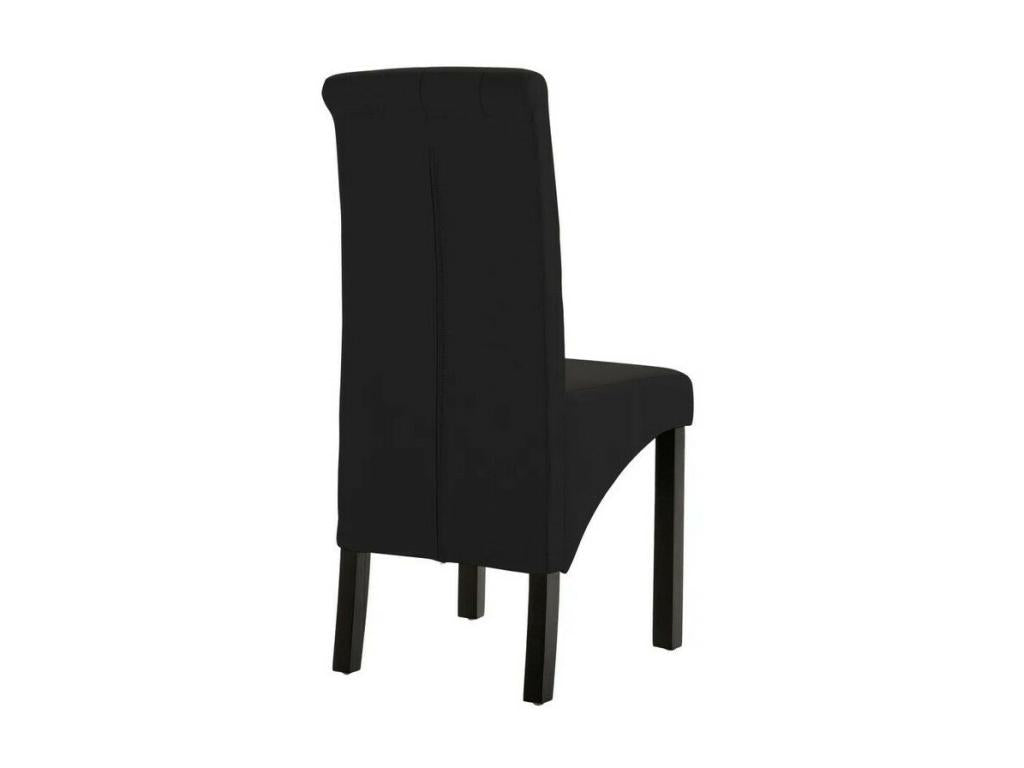 Meubiana upholstered chair in black fabric with black wooden legs - Set of 2