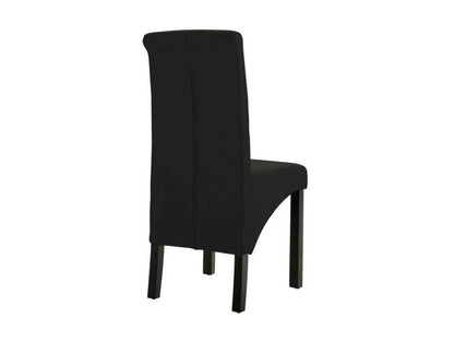 Meubiana upholstered chair in black fabric with black wooden legs - Set of 2