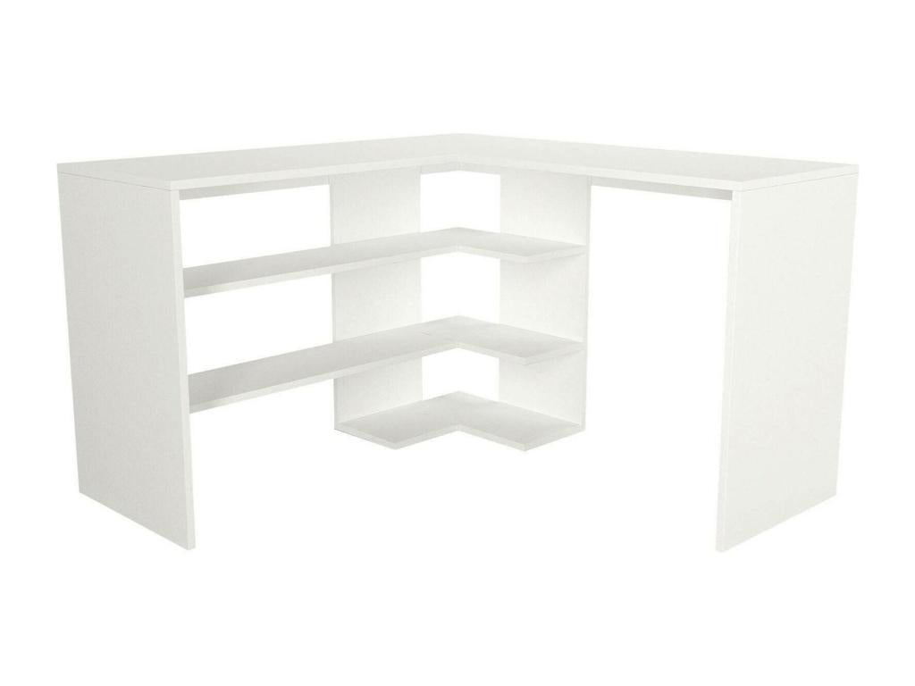 Meubiana Desk, Multipurpose PC Desk, Work Surface, 120x120x74 cm, White