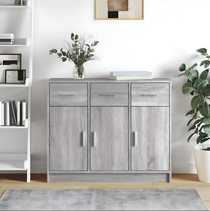 Meubiana grey sideboard 91x28x75 cm engineered wood