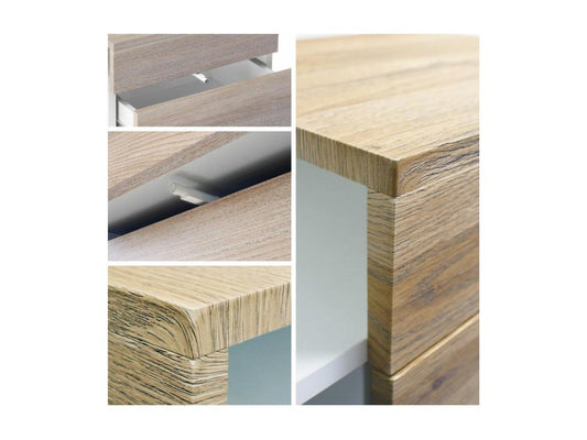 Matte Black Bedside Table with Lacquered Fronts, WxHxD 60x63x37