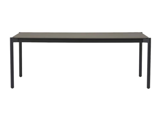 Bo garden table 104x204cm black grey stone decor.