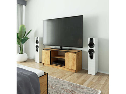 Casa TV stand with 2 shelves, 120x40x55 cm, wood with black trim