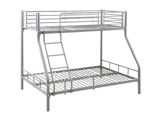 Meubiana 3-person bunk bed, 2-1, metallic grey, slatted base included