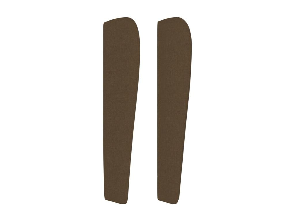 Headboard with wings, dark brown, 203x23x118/128 cm, fabric