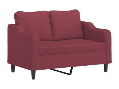 2-piece sofa set with cushions, burgundy red fabric