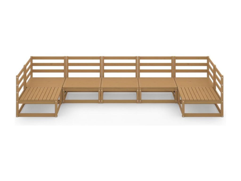 7-piece garden furniture set made of solid pine wood