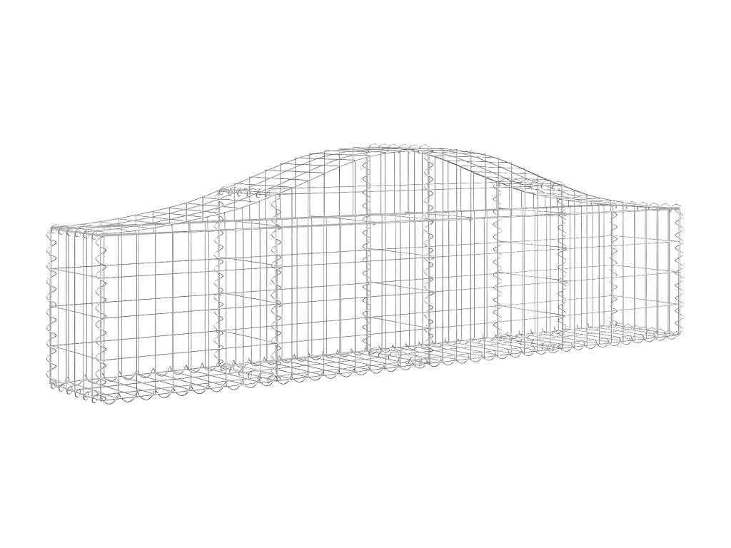 11 arched gabion baskets, 200x30x40/60 cm, galvanized iron