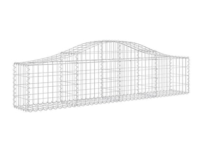 11 arched gabion baskets, 200x30x40/60 cm, galvanized iron