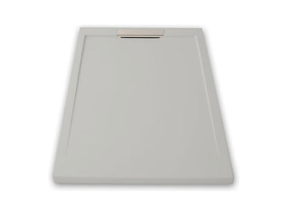 Meubiana extra-flat 70x160cm resin shower tray with a grey slate finish