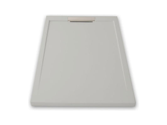 Meubiana extra-flat 70x160cm resin shower tray with a grey slate finish