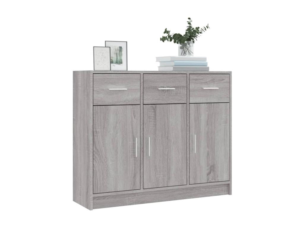 Meubiana grey sideboard 91x28x75 cm engineered wood