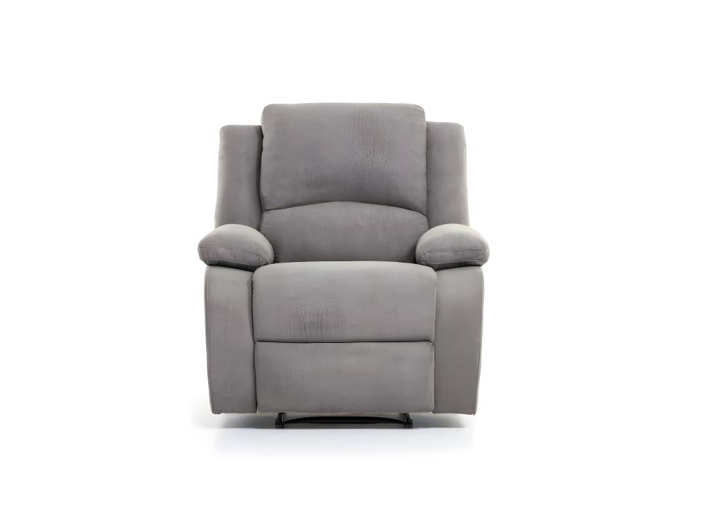 Meubiana manual sofa set Léo 2-seater manual armchair in microfiber - Gray - Meubiana