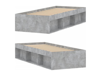 Bed frame without mattress concrete gray 75x190 cm