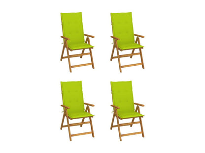 Set of 4 reclining garden chairs and cushions, Meubiana wood