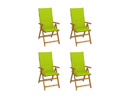Set of 4 reclining garden chairs and cushions, Meubiana wood