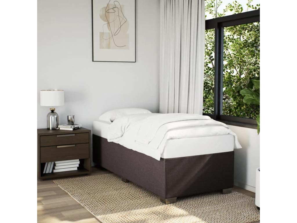 Meubiana bed base with dark brown mattress 80x200 cm