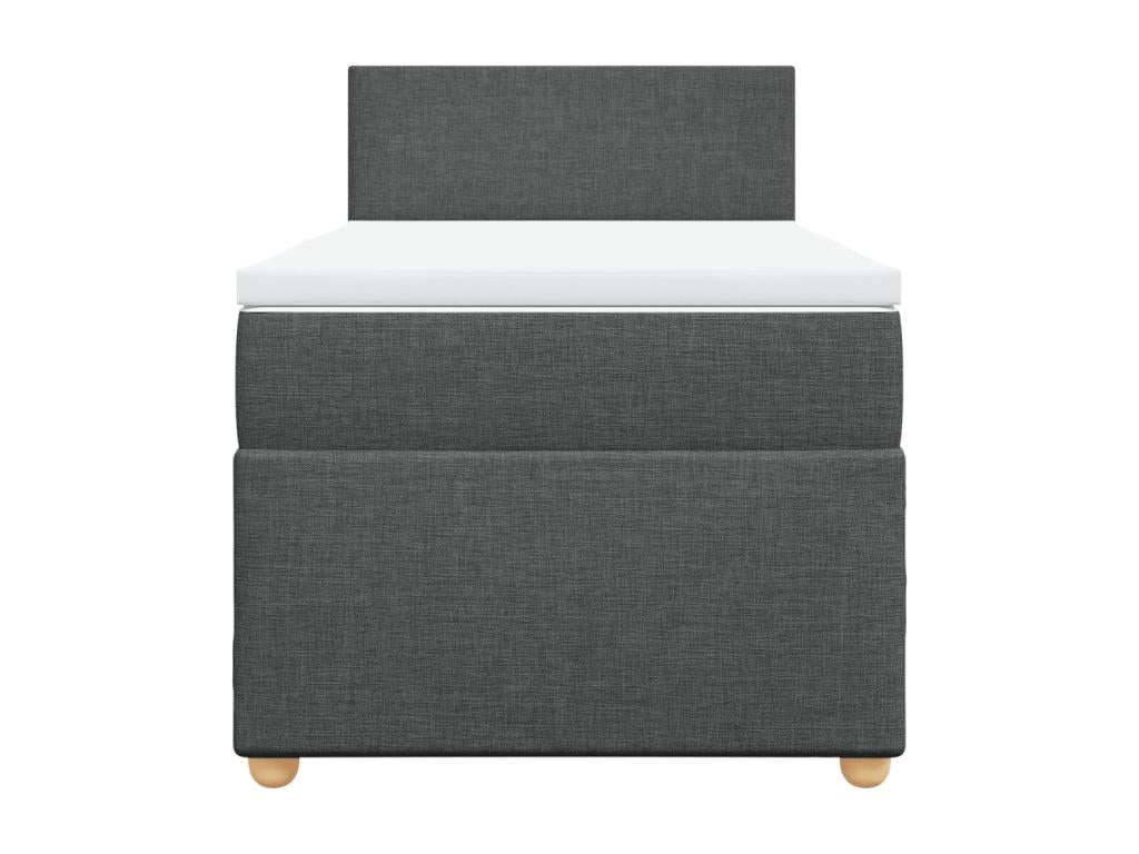 Homzora bed base and mattress, dark grey, 90x190 cm, fabric