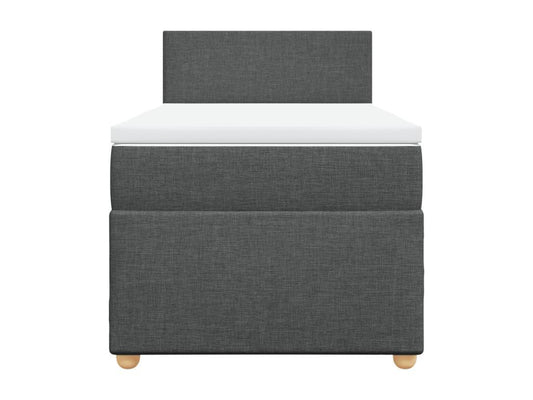 Homzora bed base and mattress, dark grey, 90x190 cm, fabric