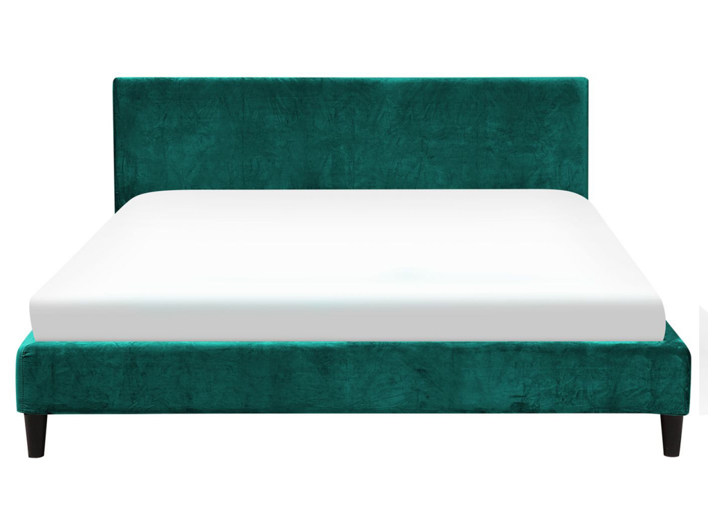 Homzora Velvet Bed with Slatted Base 160x200 cm Dark Green