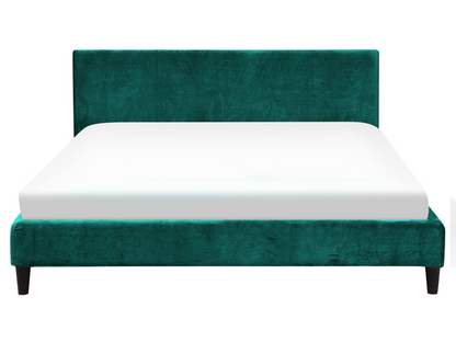 Homzora Velvet Bed with Slatted Base 160x200 cm Dark Green