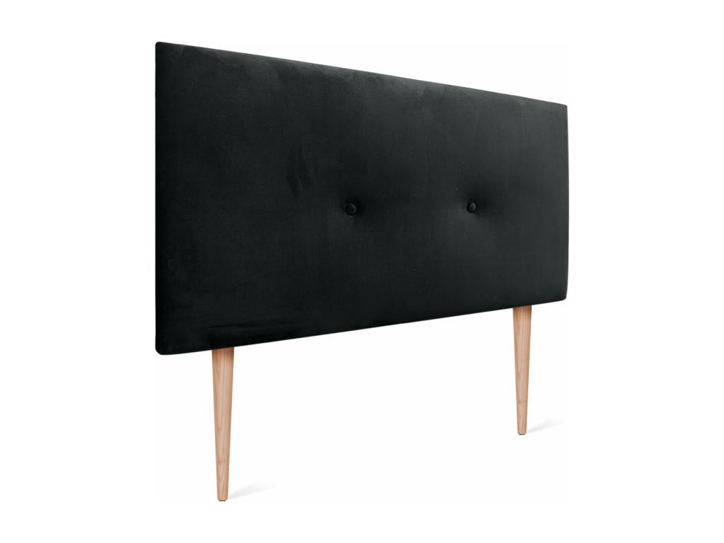 Doucezen Smooth Velvet Headboard with Buttons 105x115 with Bed Legs 105 - Black