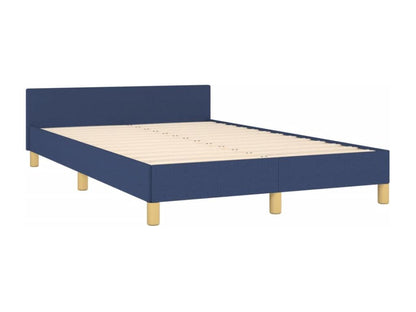 Bed frame with blue headboard, 120x190 cm, fabric