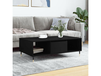 Black coffee table, 104x60x35 cm, engineered wood