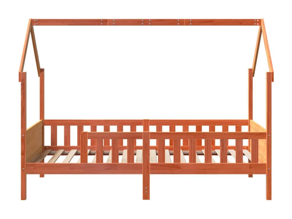 Children's house-shaped bed frame without mattress, pine