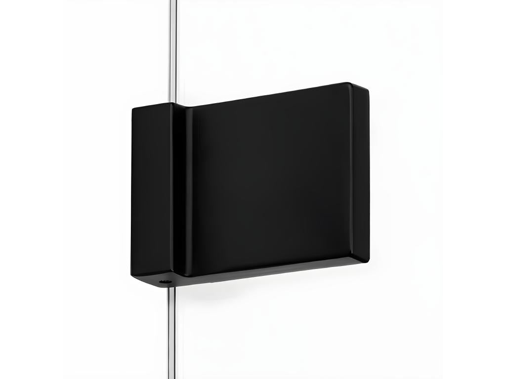 Black screen-printed walk-in shower screen 140 cm Meubiana BLACK