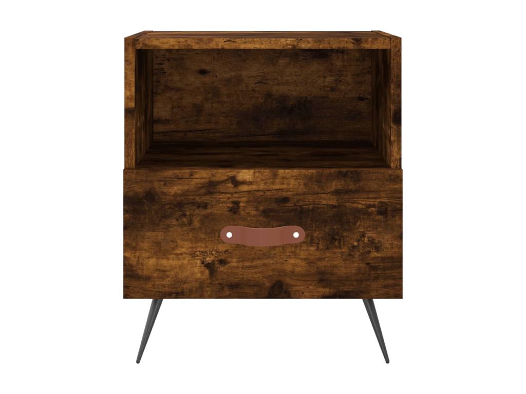 Smoked oak bedside table 40x35x47.5 engineered wood