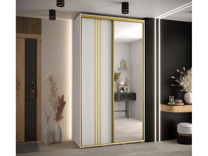 Homzora 7 Sliding Door Wardrobe 235.2/130/60 2 Doors White/White/Gold