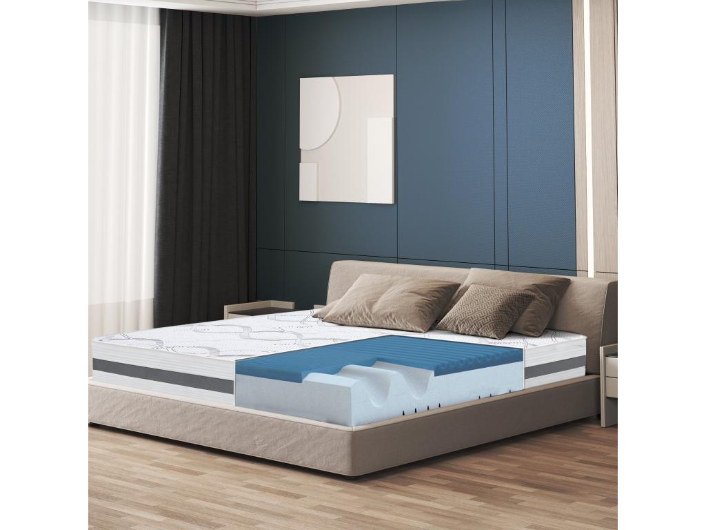 Homzora Double Mattress - Size 180x200 with Memory Foam - Homzora Foam - Height 22 cm - Made in Italy