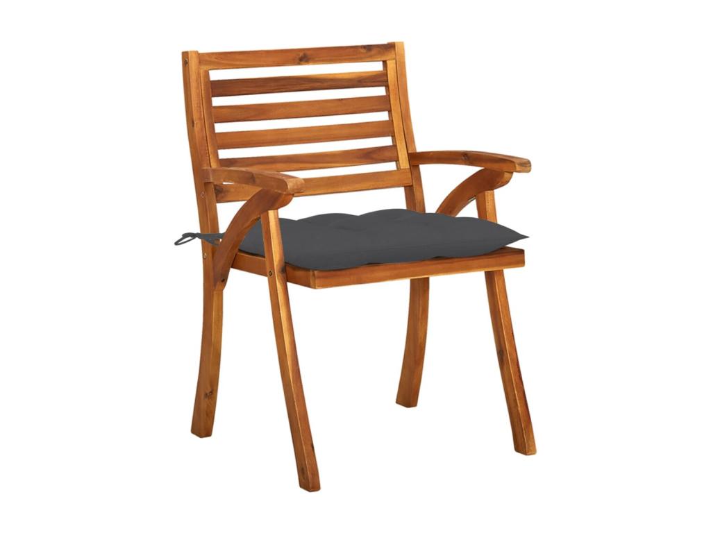 Garden chairs with cushions, 8 pieces, solid Homzora wood