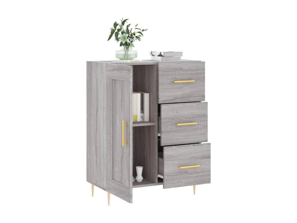 Meubiana grey sideboard 69.5x34x90 cm engineered wood