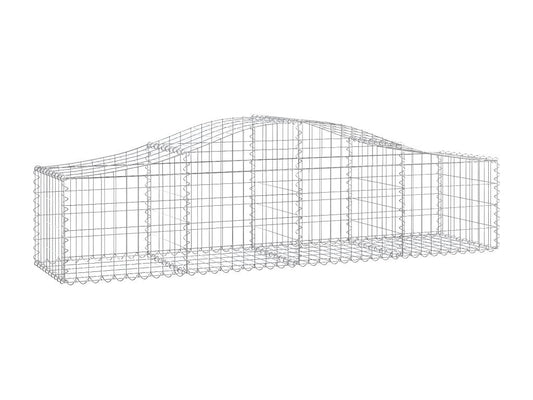 15 arched gabion baskets, 200x50x40/60 cm, galvanized iron