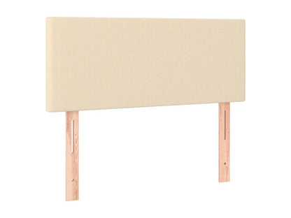 Upholstered bed base with mattress and LED light, Cream, 90x200 cm, Fabric